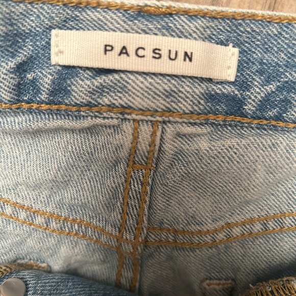 PacSun Light Blue Distressed Jean Shorts - Picture 2 of 3